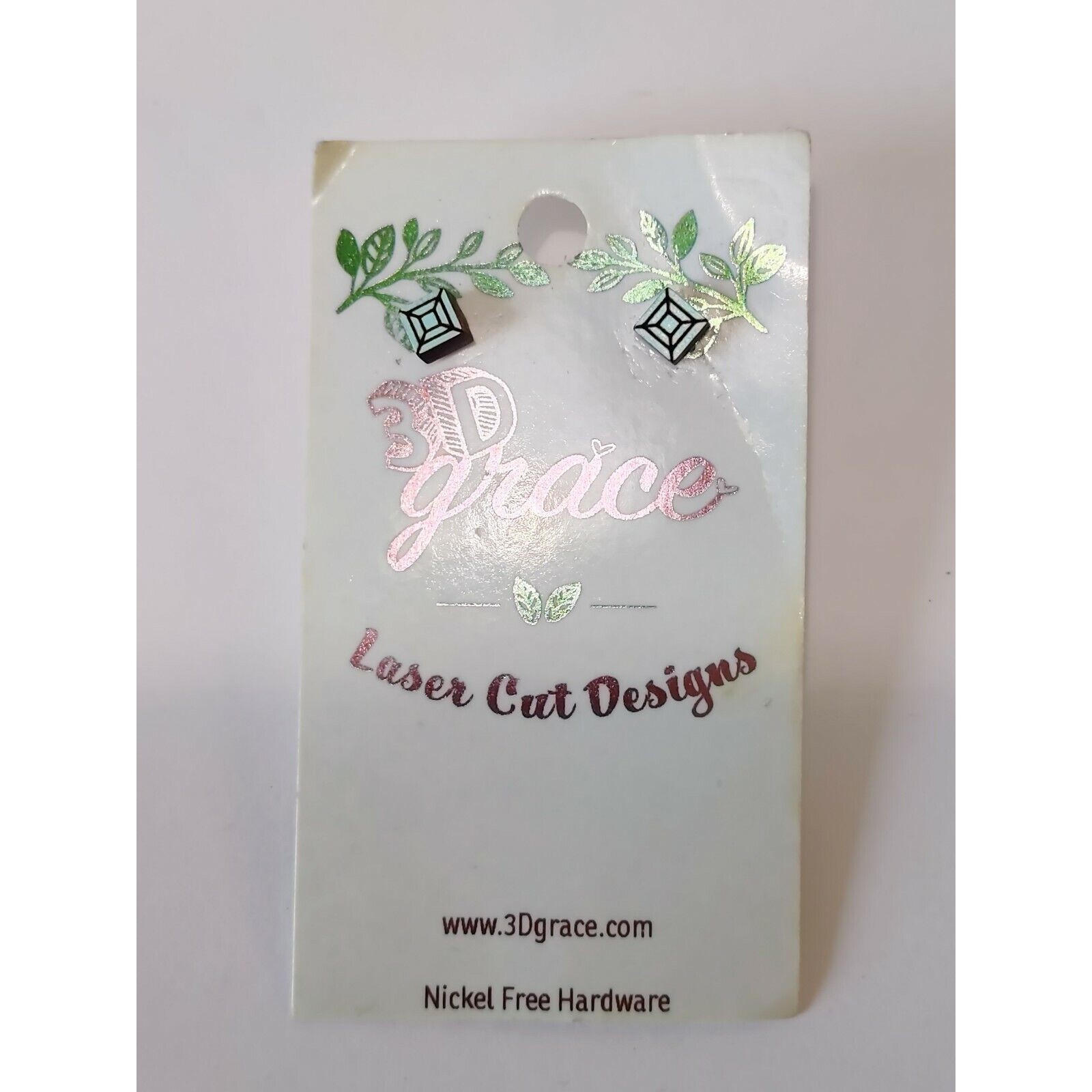 3d Grace Laser Cut Designs Light Green Mint Seafoam Earrings